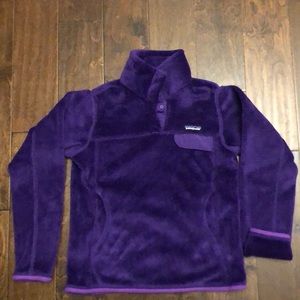Purple Patagonia snap fleece pull over synchilla